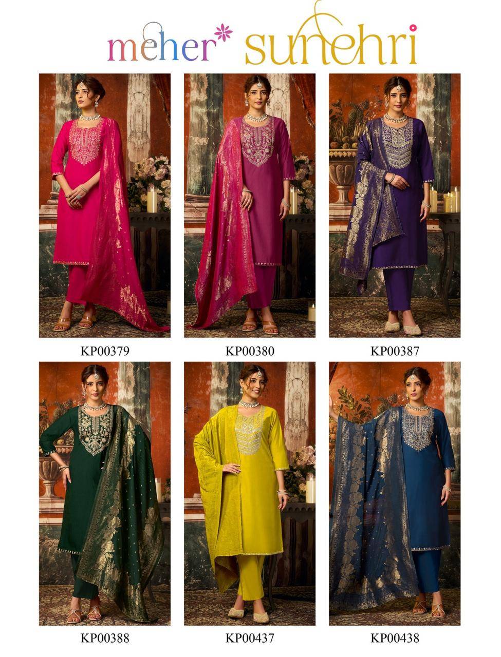 SUNEHRI By Meher Fashion Stylish Beautiful Colourful Silk Dresses At Wholesale Price